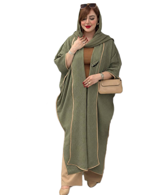 مانتو بلند حصیری با کیفیت فری سایز میخک