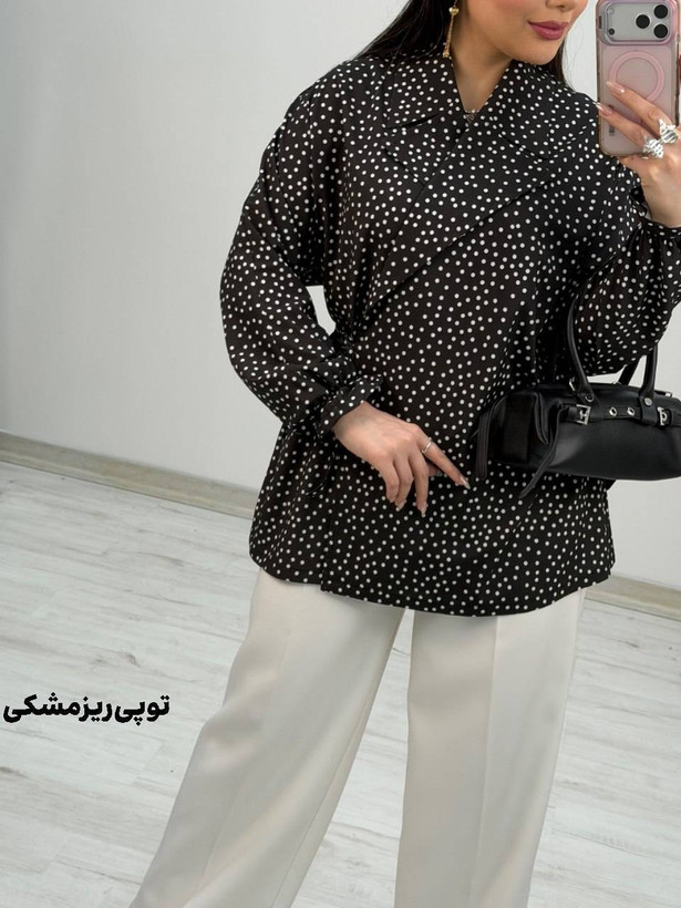 شومیز یقه انگلیسی کرپ بوگاتی فریسایز ۳۸تا۴۶ همتا