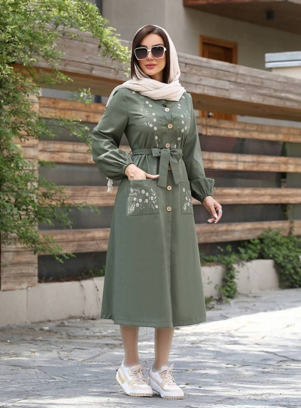 مانتو گلدوزی شانتون فریسایز ۳۸تا۴۸ نازگل