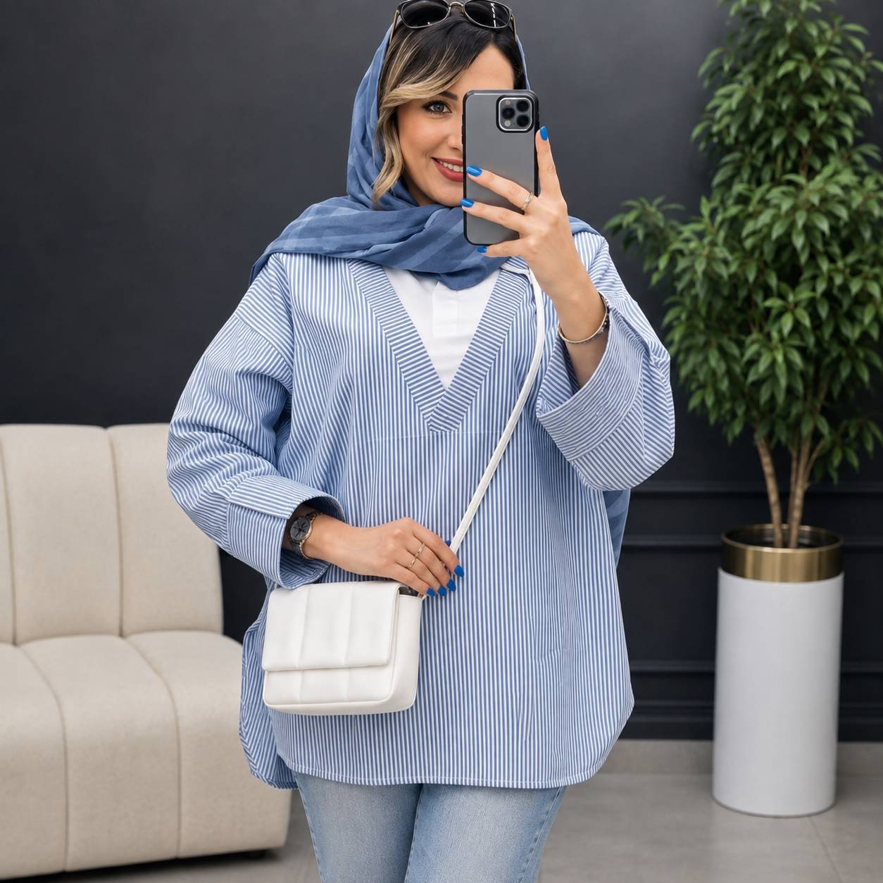 خرید تونیک مانتویی تترون نخ اعلا فری‌سایز ۳۸تا۵۰ با ارسال رایگان به سراسر کشور