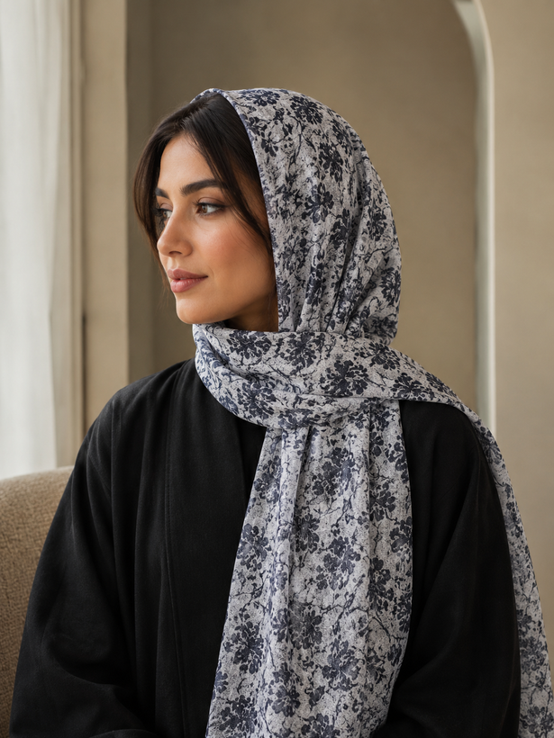 شال طرحدار نخی قواره ۱۸۵×۵۵