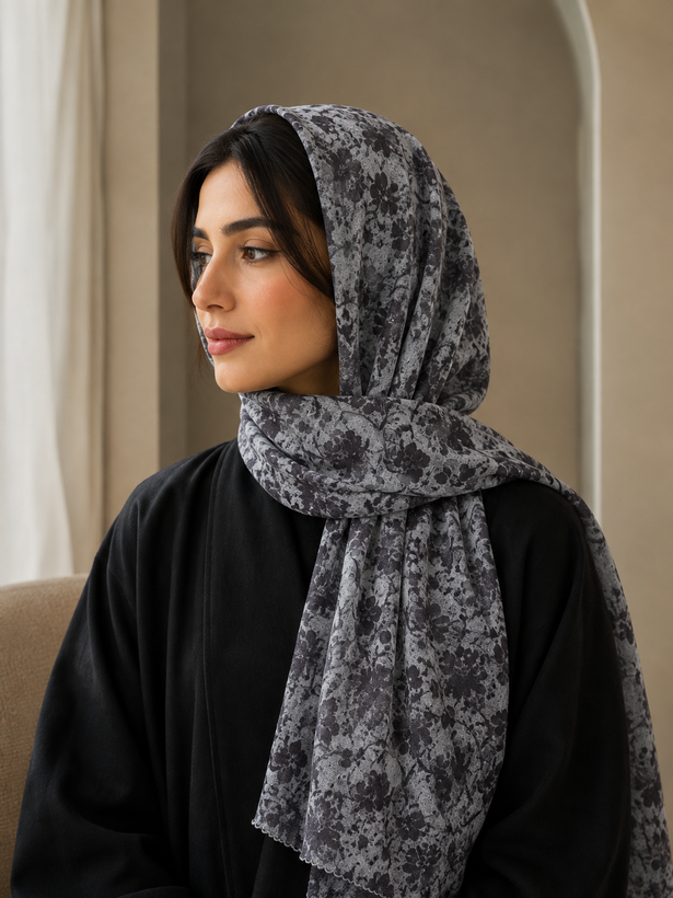 شال طرحدار نخی قواره ۱۸۵×۵۵