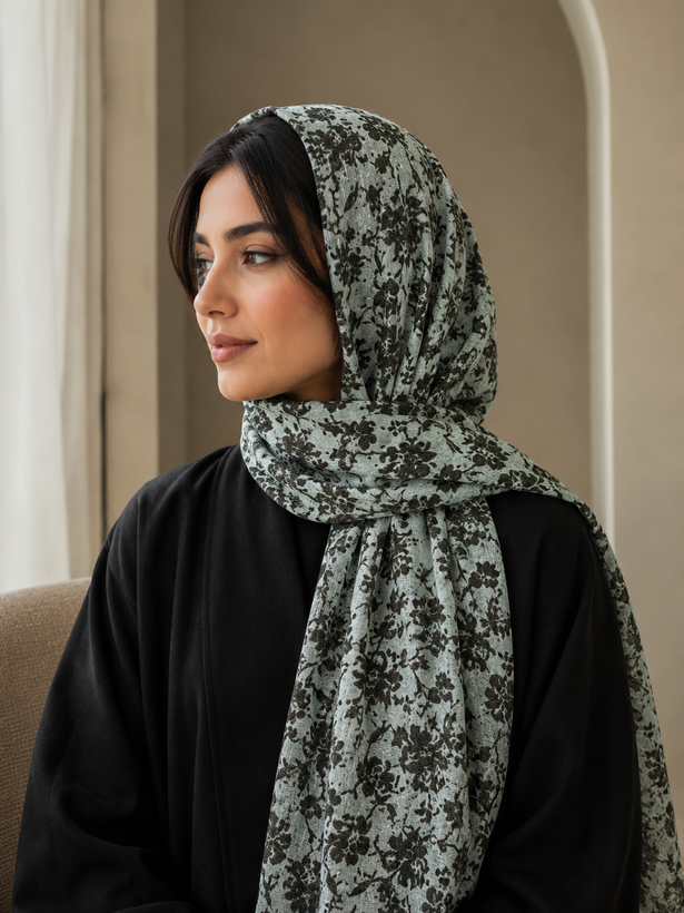 شال طرحدار نخی قواره ۱۸۵×۵۵