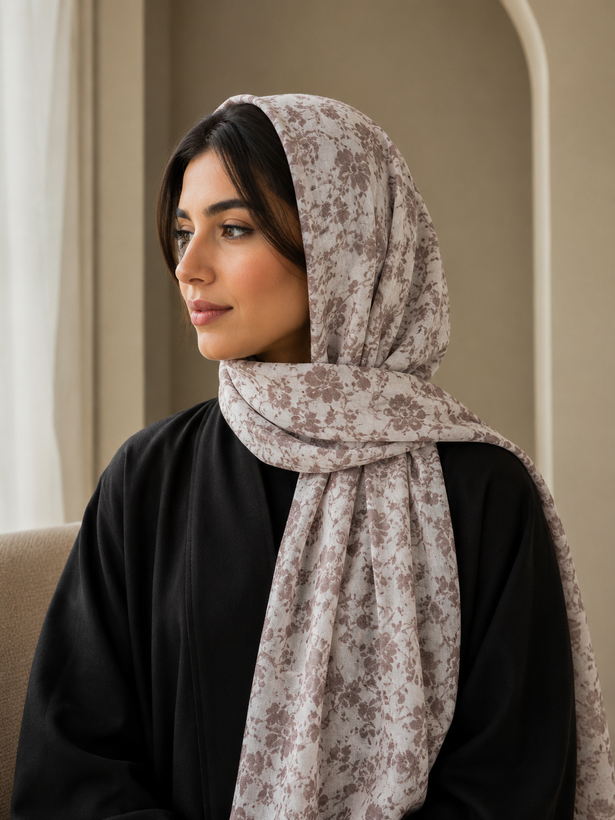 شال طرحدار نخی قواره ۱۸۵×۵۵